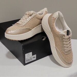 ShuShop Selina Stylish Women's Gold & Beige Sneakers